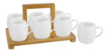 Set of 6 mugs with stand